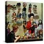 "Millinery Shop," March 10, 1945-John Falter-Stretched Canvas