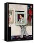 "Picture Hanger" or "Museum Worker", March 2,1946-Norman Rockwell-Framed Stretched Canvas