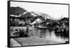 Sun Valley, Idaho - Village Square Scene-Lantern Press-Framed Stretched Canvas