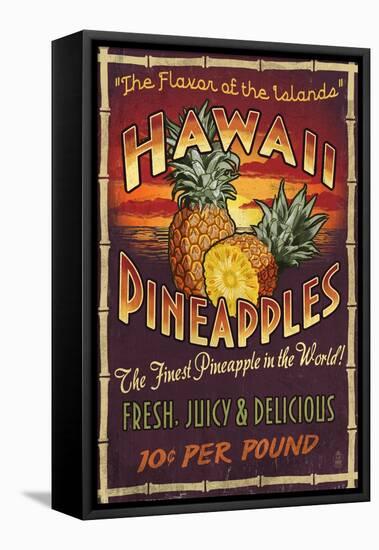 Hawaiian Pineapple-Lantern Press-Framed Stretched Canvas