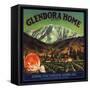 Glendora Home Brand - Glendora, California - Citrus Crate Label-Lantern Press-Framed Stretched Canvas