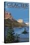 Glacier National Park - St. Mary Lake, c.2009-Lantern Press-Stretched Canvas