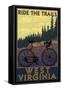 West Virginia - Ride the Trails-Lantern Press-Framed Stretched Canvas