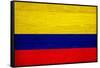 Colombia Flag Design with Wood Patterning - Flags of the World Series-Philippe Hugonnard-Framed Stretched Canvas