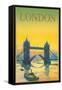 Travel Poster for London-null-Framed Stretched Canvas