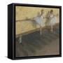 Dancers Practicing at the Barre-Edgar Degas-Framed Stretched Canvas