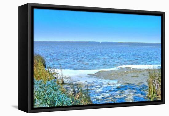 Blue Beach Scene at Outer Banks-Martina Bleichner-Framed Stretched Canvas