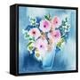 True Blue Bouquet-Esther Bley-Framed Stretched Canvas