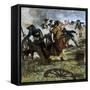 Molly Pitcher Firing Her Fallen Husband's Cannon at the Battle of Monmouth, Revolutionary War, 1778-null-Framed Stretched Canvas