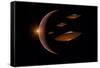 Martians Evacuating their Homeworld, Mars, in Flying Saucers-null-Framed Stretched Canvas