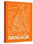 Orange Map of Bangkok-NaxArt-Stretched Canvas