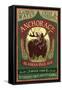 Anchorage, Alaska - Moose Head Ale-Lantern Press-Framed Stretched Canvas