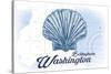 Bellingham, Washington - Scallop Shell - Blue - Coastal Icon-Lantern Press-Stretched Canvas