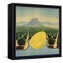 Grapefruit and Orchard - Citrus Crate Label-Lantern Press-Framed Stretched Canvas