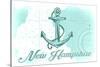 New Hampshire - Anchor - Teal - Coastal Icon-Lantern Press-Stretched Canvas