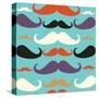 Old Fashioned Mustache Pattern-cienpies-Stretched Canvas