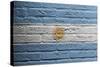 Brick Wall With A Painting Of A Flag, Argentina-Micha Klootwijk-Stretched Canvas
