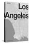 Los Angeles Minimal Map-Florent Bodart-Stretched Canvas