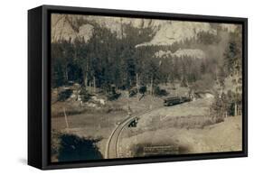 "Horse Shoe Curve." on Burlington and Missouri River Railway. Buckhorn Mountains in Background-John C.H. Grabill-Framed Stretched Canvas