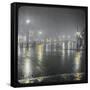 Westminster Bridge Street by Night-null-Framed Stretched Canvas