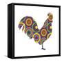 Rooster Abstract Circles-Ron Magnes-Framed Stretched Canvas