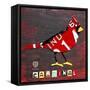 Indiana Cardinal-Design Turnpike-Framed Stretched Canvas