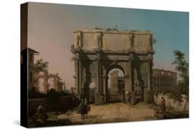 View of the Arch of Constantine with the Colosseum, 1742-1745-Canaletto-Stretched Canvas