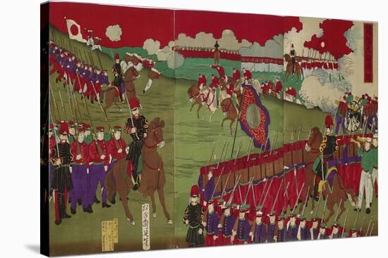 The Great Training Maneuvers by Various Army Corps (Shotai Dai Choren No Z)-Toyohara Chikanobu-Stretched Canvas