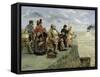 Leaving for Jersey-Guillaume Romain Fouace-Framed Stretched Canvas