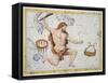 Constellation of Hercules with Corona and Lyra, Plate 21 from Atlas Coelestis, by John Flamsteed-Sir James Thornhill-Framed Stretched Canvas