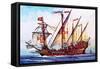 The Portuguese Caravel-English School-Framed Stretched Canvas