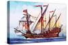 The Portuguese Caravel-English School-Stretched Canvas