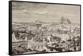 Artist's Impression of Athens, at the Time of the Emperor Hadrian, from 'El Mundo Ilustrado',…-European School-Framed Stretched Canvas