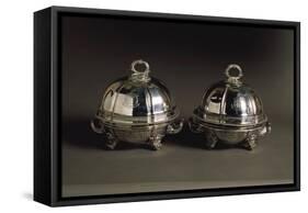 Pair of Silver Covered Dishes, Engraved with Coat of Arms, 1821-Robert Lefevre-Framed Stretched Canvas