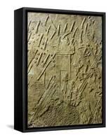 Assyrians Conquering Lachish in 701 BC, Relief from Sennacherib's Palace in Nineveh, Iraq-null-Framed Stretched Canvas