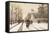 Paris in Winter-Eugene Galien-Laloue-Framed Stretched Canvas