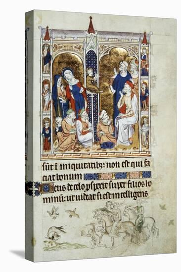 Jesus Among the Doctors, Miniature from Queen Mary's Psalter, Psalter Belonging to Mary I-null-Stretched Canvas