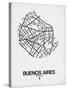 Buenos Aires Street Map White-NaxArt-Stretched Canvas