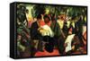 Garden Restaurant-Auguste Macke-Framed Stretched Canvas