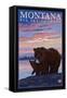 Momma Bear and Cub, Montana-Lantern Press-Framed Stretched Canvas