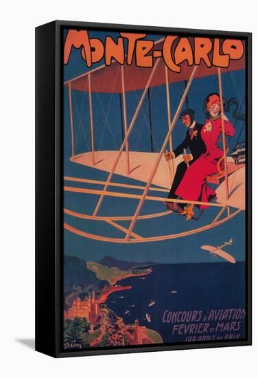 Monte Carlo, Monaco - Aviation Sporting Poster-Lantern Press-Framed Stretched Canvas