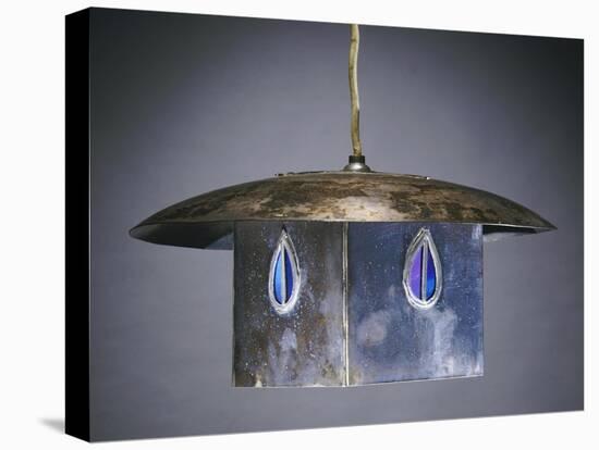 A Metal and Leaded Glass Hanging Shade, circa 1900-Charles Rennie Mackintosh-Stretched Canvas