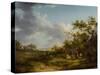 Landscape with a Gypsy Encampment-George Morland-Stretched Canvas