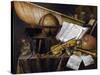 Vanitas Still Life - Peinture Par Edwaert Collier (1642-1708), 1632 - Oil on Wood, 99,4X122,8 - Pri-Edwaert Colyer or Collier-Stretched Canvas