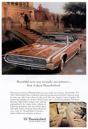 1967 First 4 Door Thunderbird Stretched Canvas Print At Allposters Com