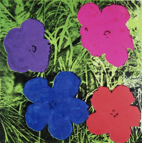 Flowers Purple Blue Pink Red Print By Andy Warhol At Allposters