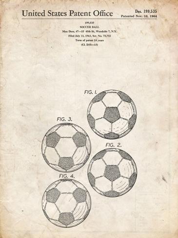 498 Official Soccer Ball US Patent Art Print Soccer Poster Art Patent Prints