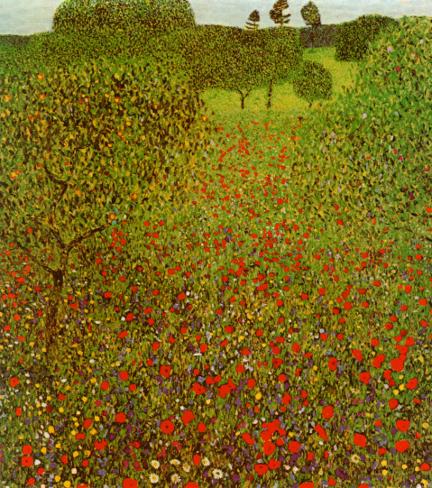 Field Of Poppies Art By Gustav Klimt At Allposters