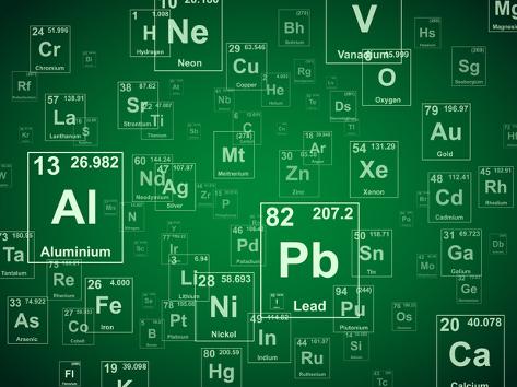 Periodic Table Of The Elements Green Background Illustration