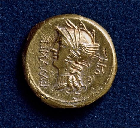 Lucius Cornelius Sulla Aureus Bearing Image Of Roma Wearing Winged Helmet Recto Roman Coins Giclee Print Allposters Com